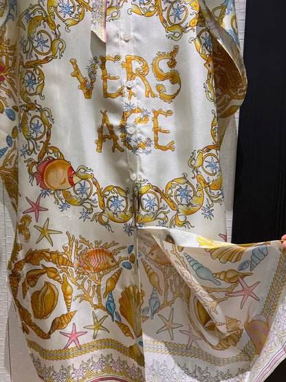 VRC Barocco cotton and silk beach dress