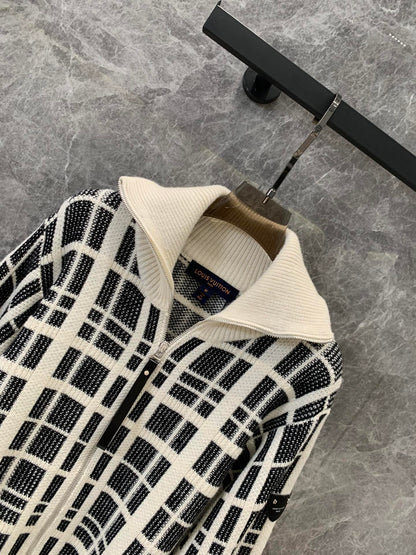 LU Graphic Tweed Knit Zip-Up Jacket 2 Color's Woman limited