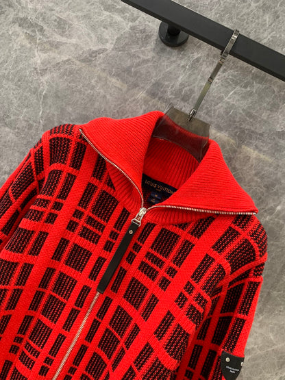 LU Graphic Tweed Knit Zip-Up Jacket 2 Color's Woman limited