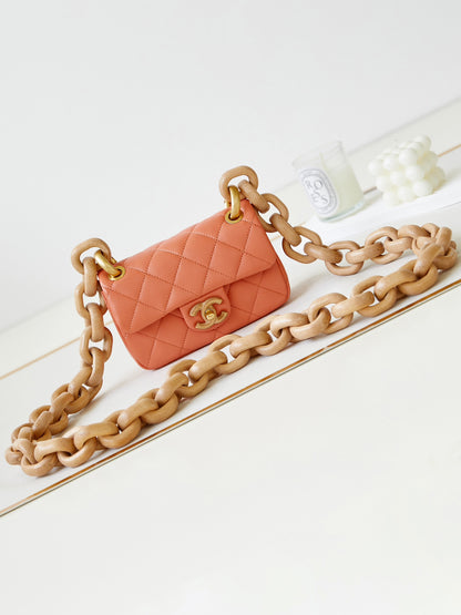 CHL Wood chain Bag  4 Color 's Small  18  cm