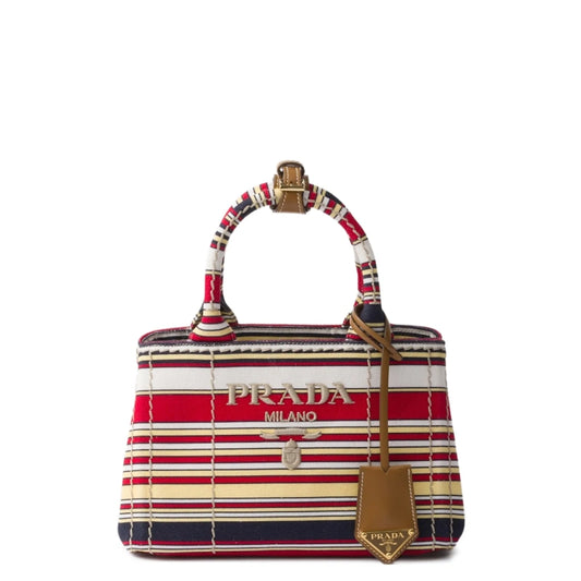 PRD Jardinière striped cotton canvas bag 22 cm