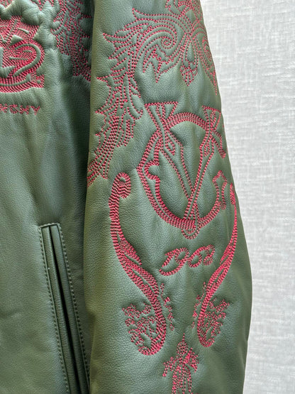 GIVENJY  leather Jacket Man Crest embroidery's Limited