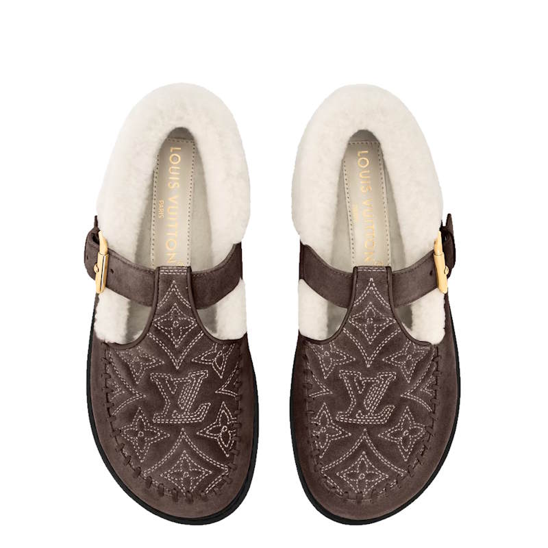 LU shearling fur shoes sandals Woman