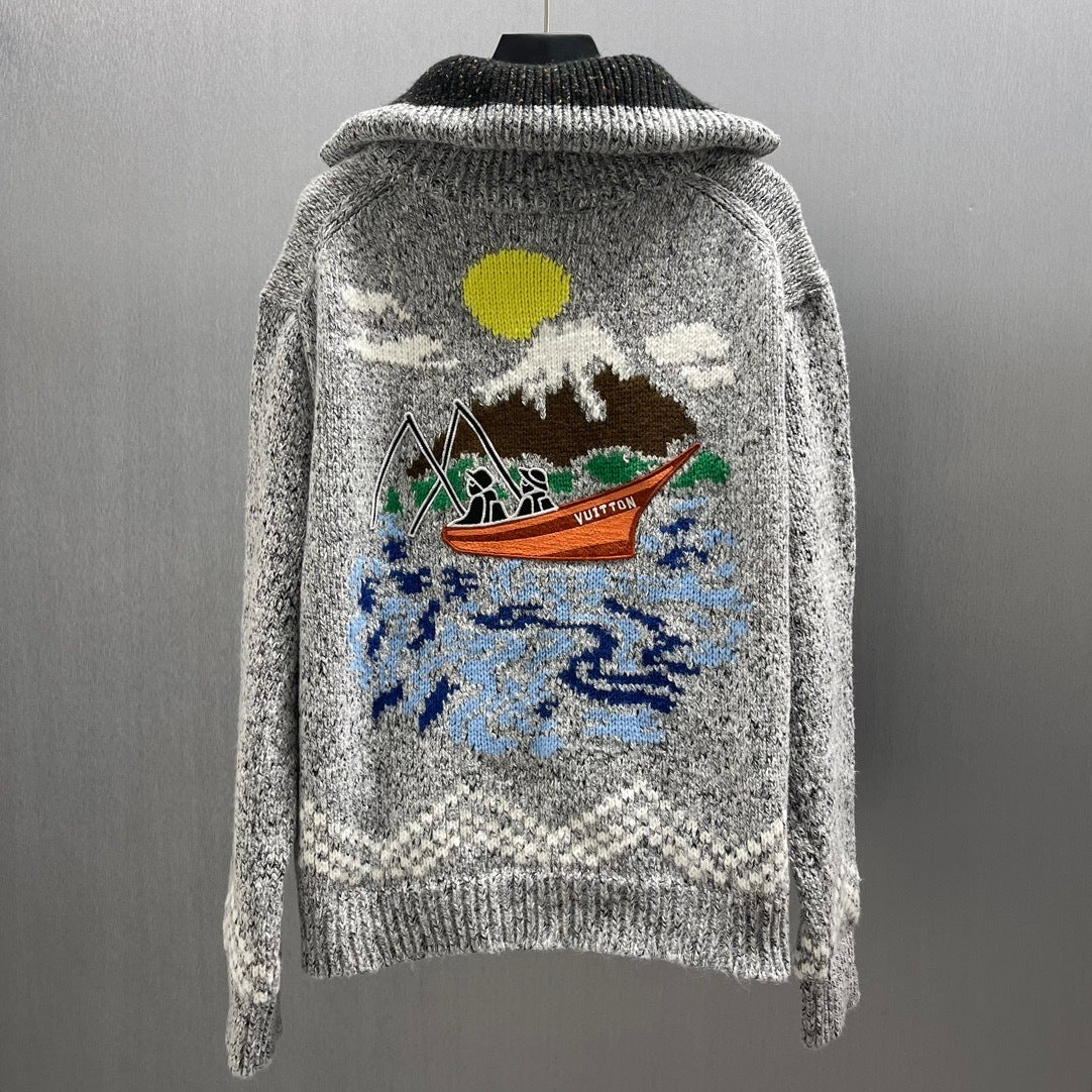 LU Sweater Jacket Monogram Man IOFF