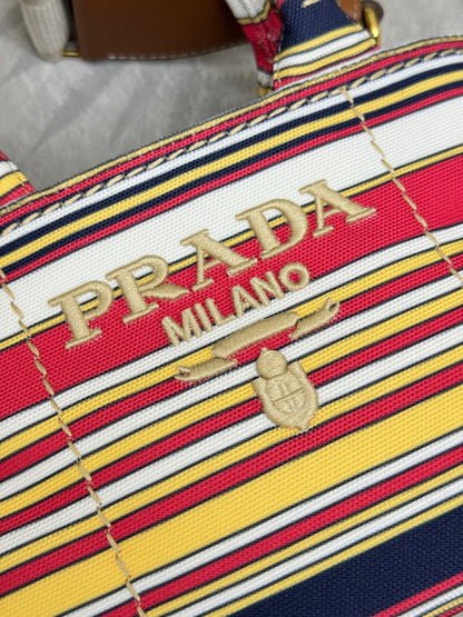 PRD Jardinière striped cotton canvas bag 22 cm