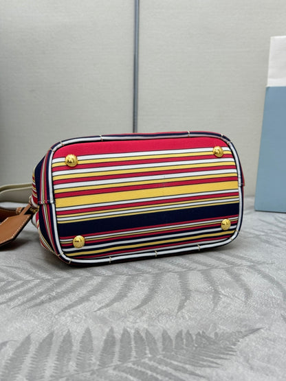 PRD Jardinière striped cotton canvas bag 22 cm