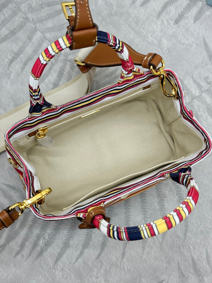 PRD Jardinière striped cotton canvas bag 22 cm
