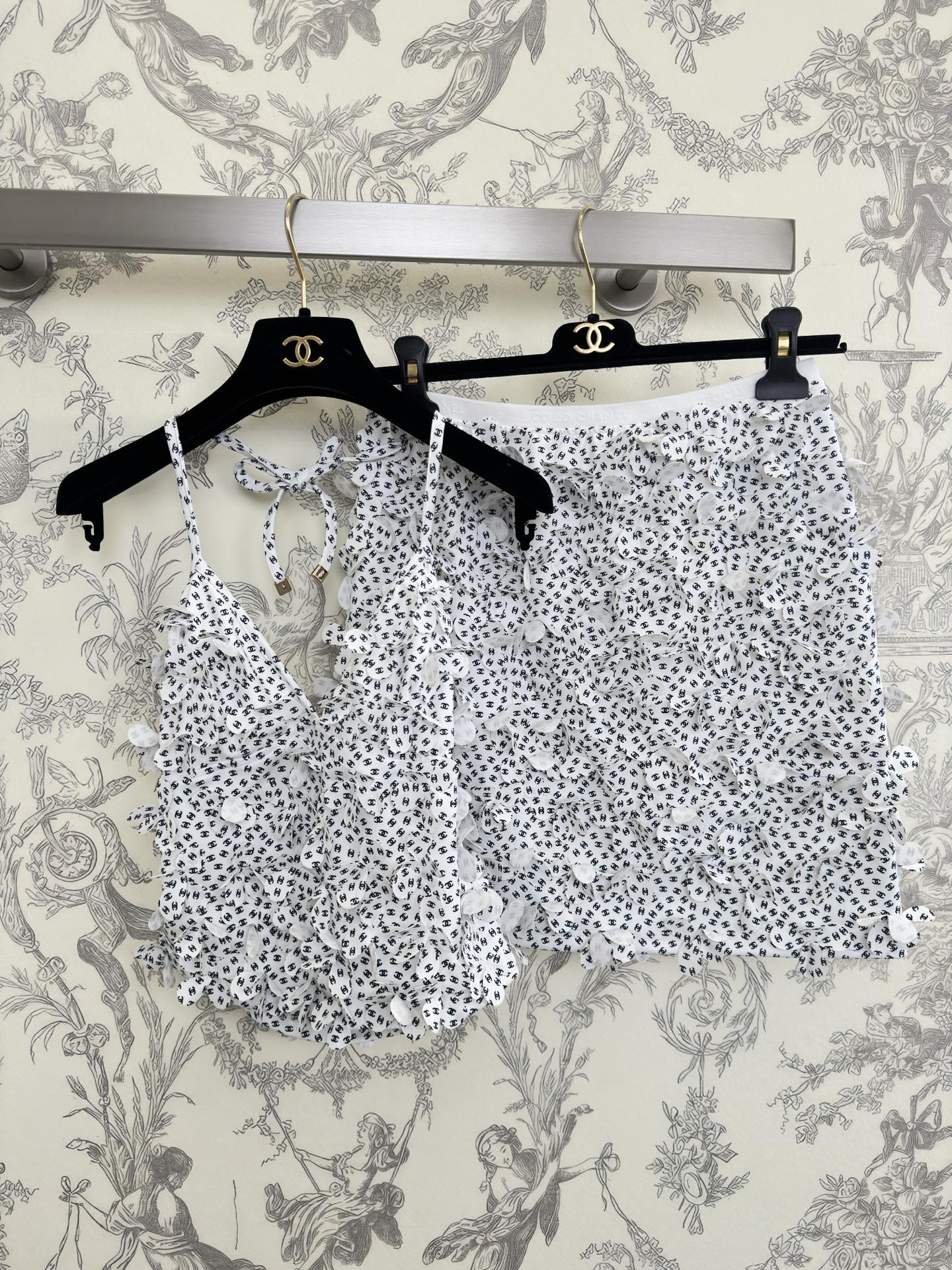 CHL Stretch Cotton Dress 2 Color's  Set Monogram Limited