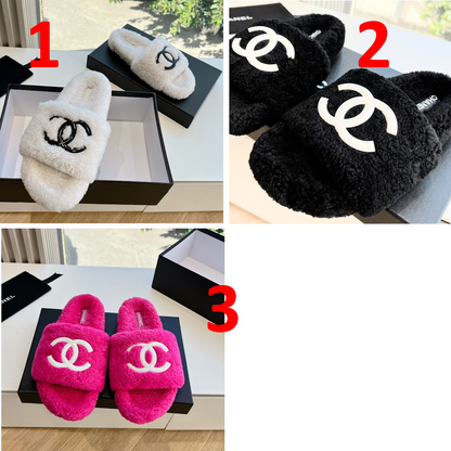 CHL Fur Slippers 3 Color's Woman 42