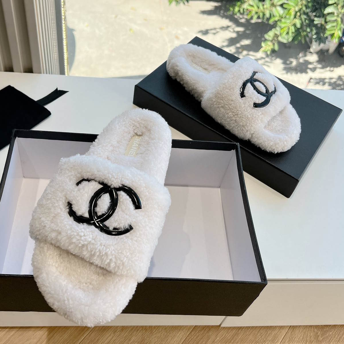 CHL Fur Slippers 3 Color's Woman 42