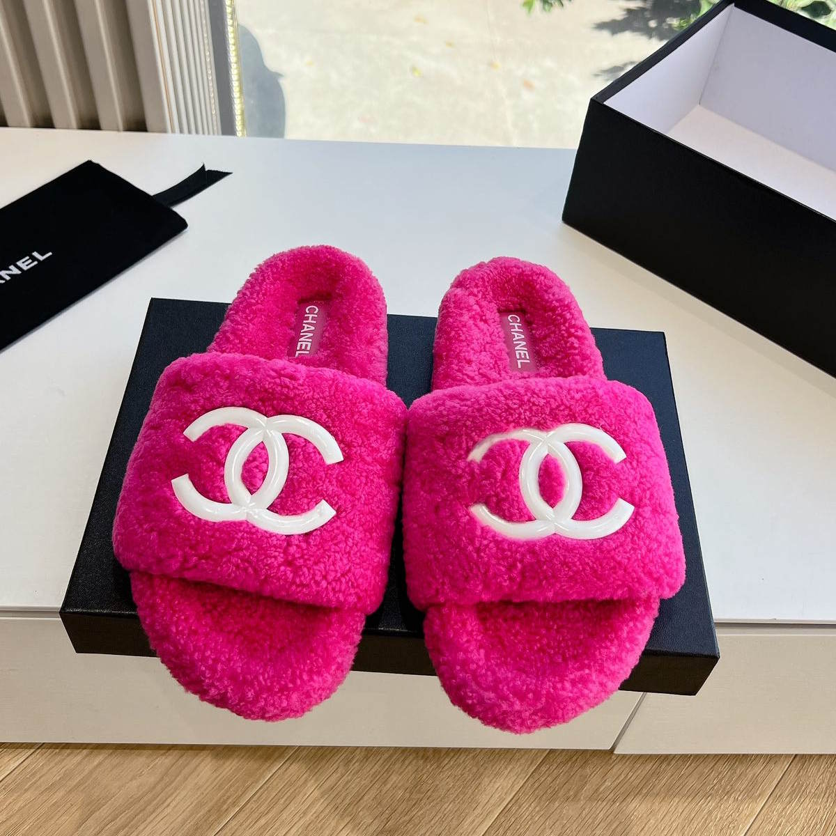 CHL Fur Slippers 3 Color's Woman 42