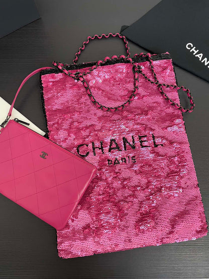CHL Sequin Shopping  Bag  3 Color 's 39 cm