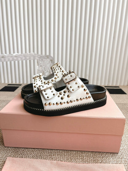 MIU MI  Slippers Sandals 2 Color's Woman