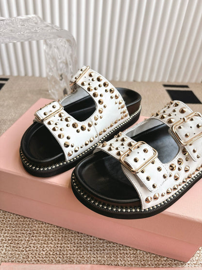 MIU MI  Slippers Sandals 2 Color's Woman
