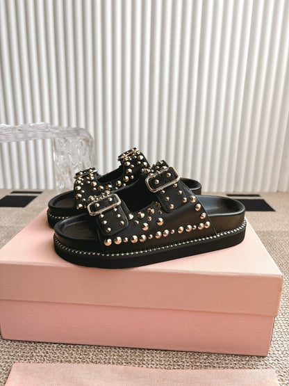 MIU MI  Slippers Sandals 2 Color's Woman