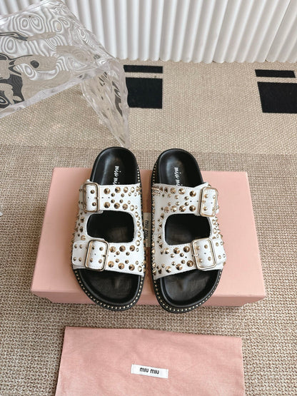 MIU MI  Slippers Sandals 2 Color's Woman