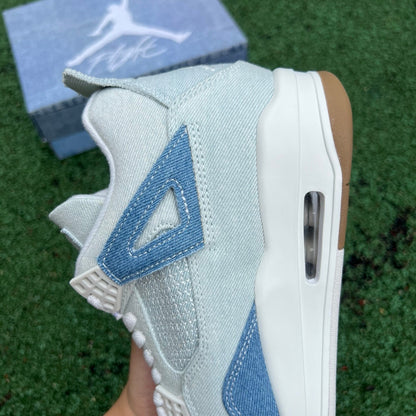 N*KE Air Jorda 4 AJ4 Denim  Worn Blue Sneakers 46