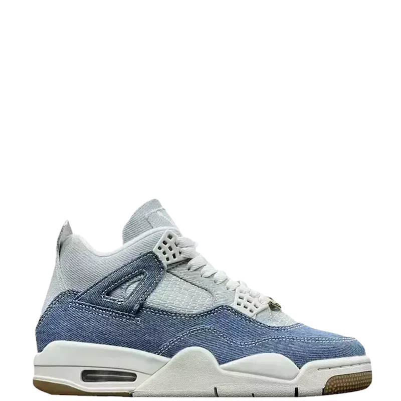 N*KE Air Jorda 4 AJ4 Denim  Worn Blue Sneakers 46