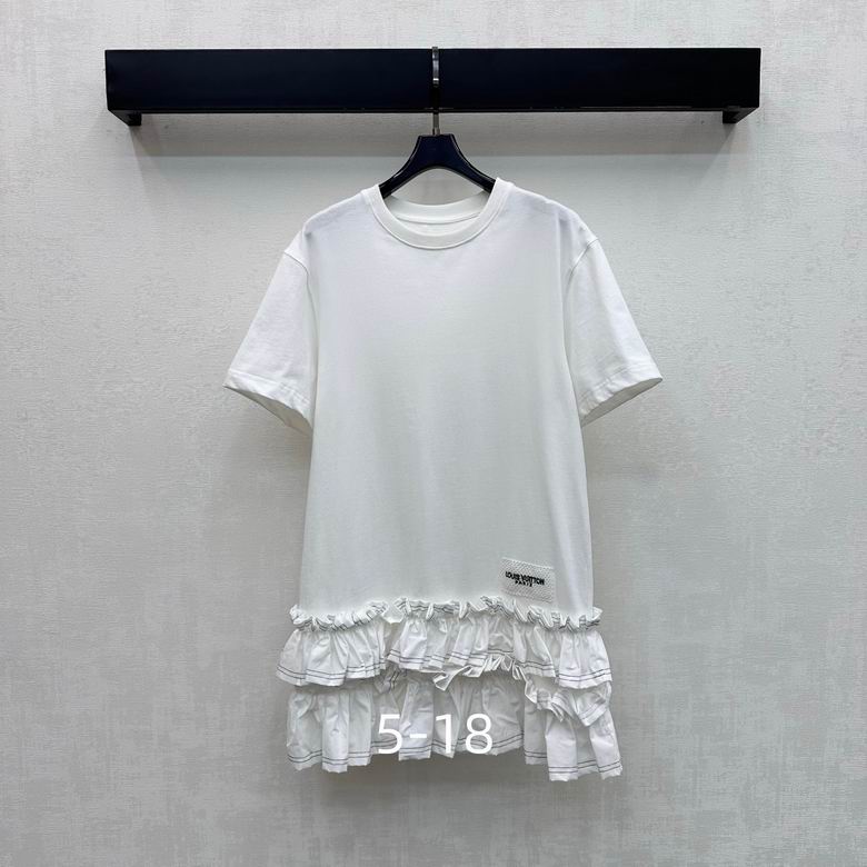 LU Woman Ruffle Trim T-Shirt  Dress QQ 2  Color's limited