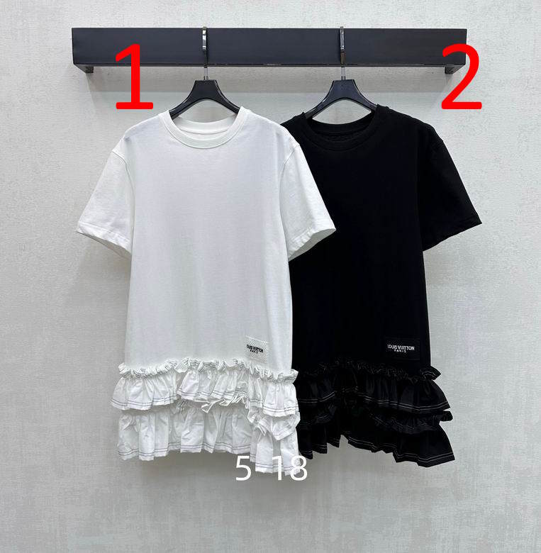 LU Woman Ruffle Trim T-Shirt  Dress QQ 2  Color's limited