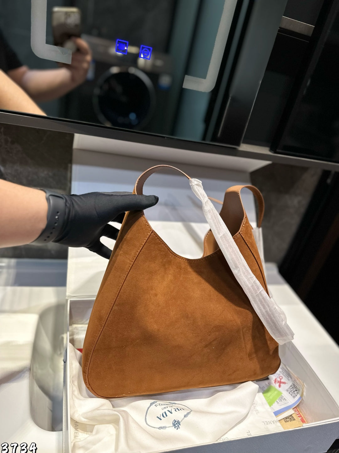 PRD Suede  Bag  Medium 28 cm