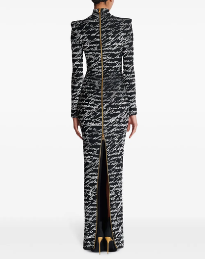 BALMA Velvet print maxi dress Limited