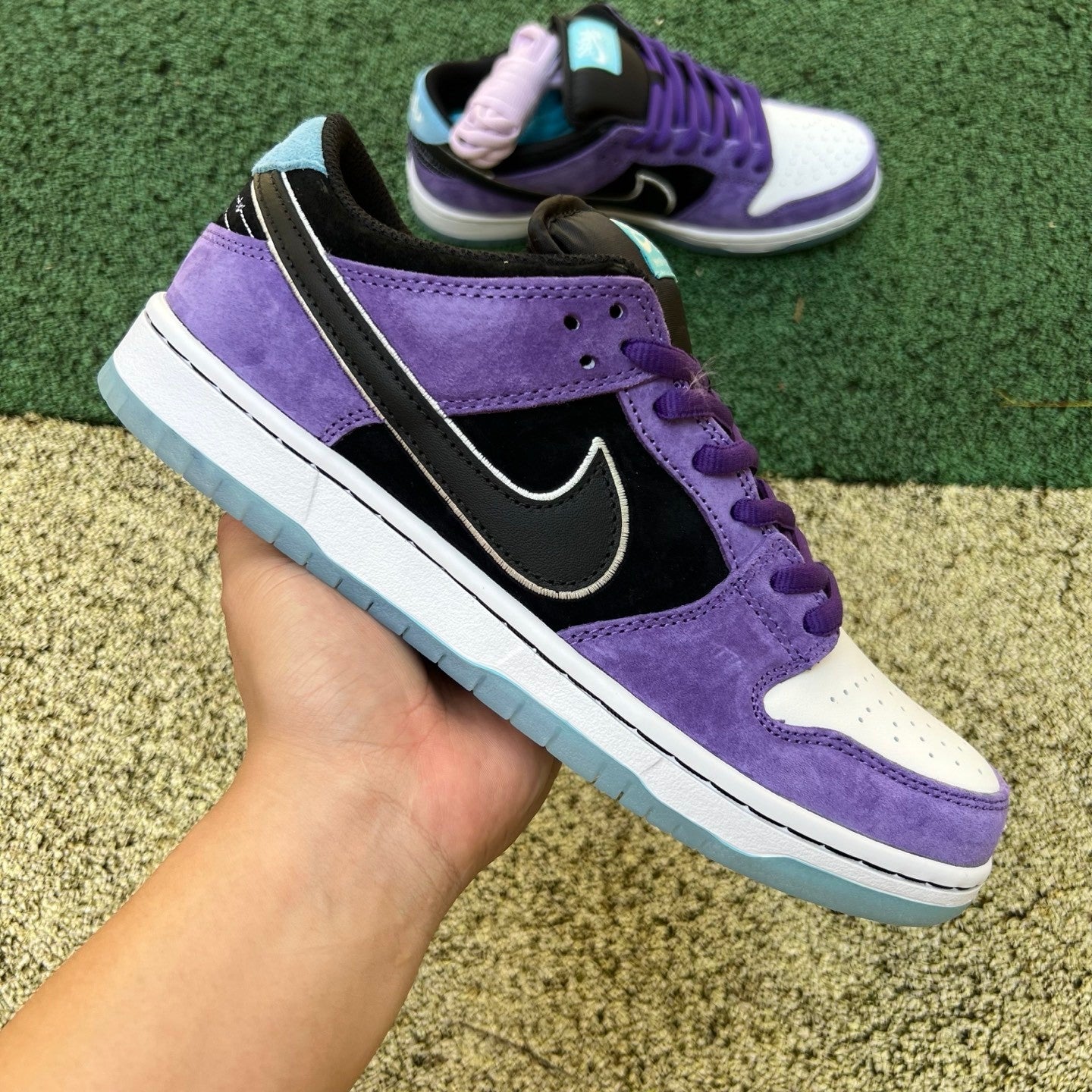 N*KE SB Dunk Low Pro x Hayley Wilson Black and Court Purple sneakers  46