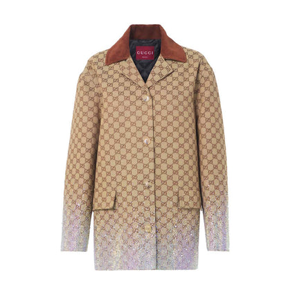 GU Jacket Woman Canvas embellished cotton blend