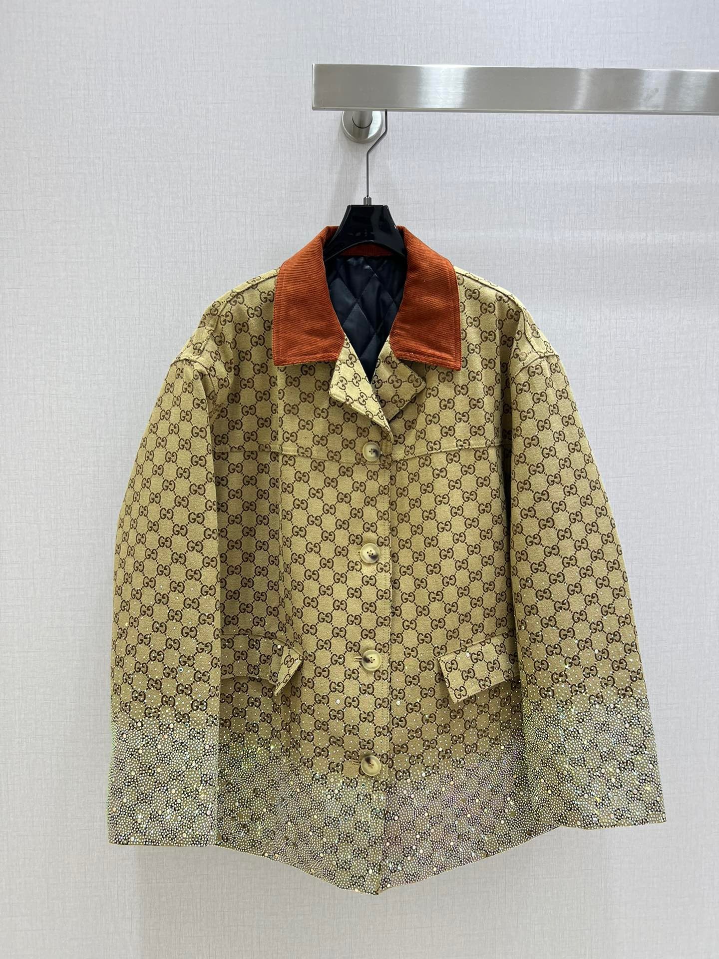 GU Jacket Woman Canvas embellished cotton blend