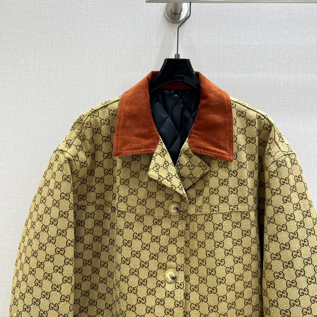 GU Jacket Woman Canvas embellished cotton blend