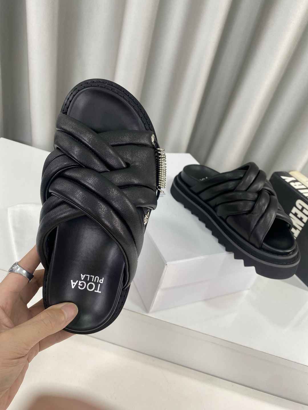 TOGA stud-embellished leather  Slippers  Woman
