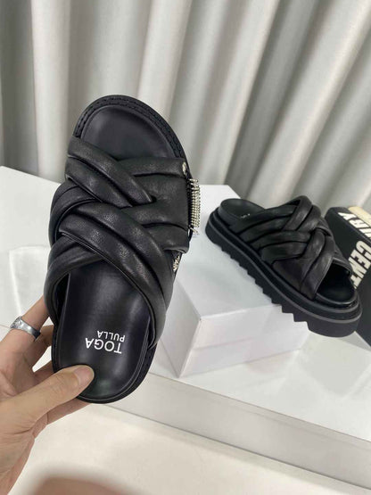 TOGA stud-embellished leather  Slippers  Woman