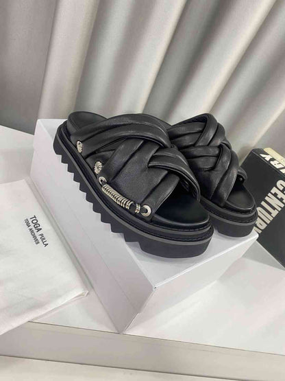 TOGA stud-embellished leather  Slippers  Woman
