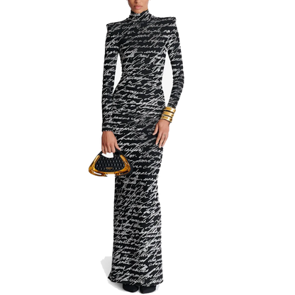 BALMA Velvet print maxi dress Limited