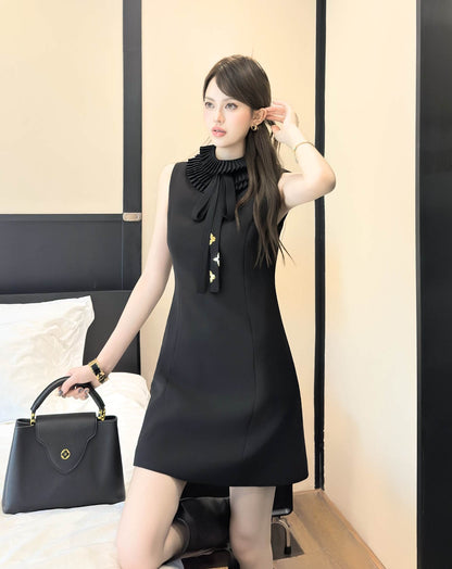 LU Pleat Collar Fitted Dress Limited