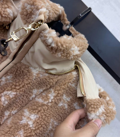 LU Monogram Fleece Hooded Jacket Woman