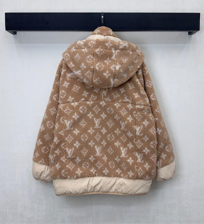 LU Monogram Fleece Hooded Jacket Woman