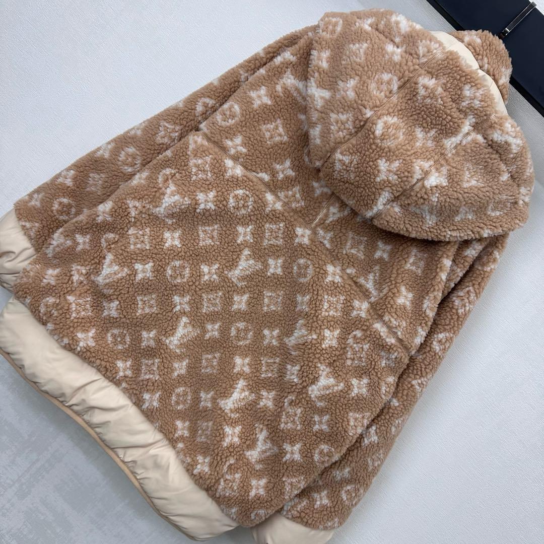 LU Monogram Fleece Hooded Jacket Woman