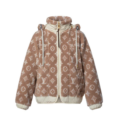 LU Monogram Fleece Hooded Jacket Woman