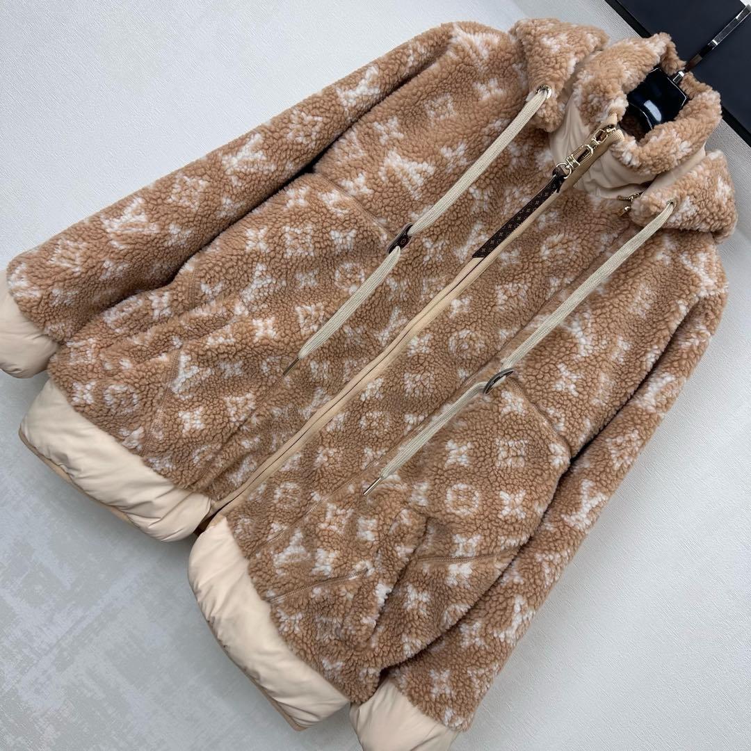 LU Monogram Fleece Hooded Jacket Woman