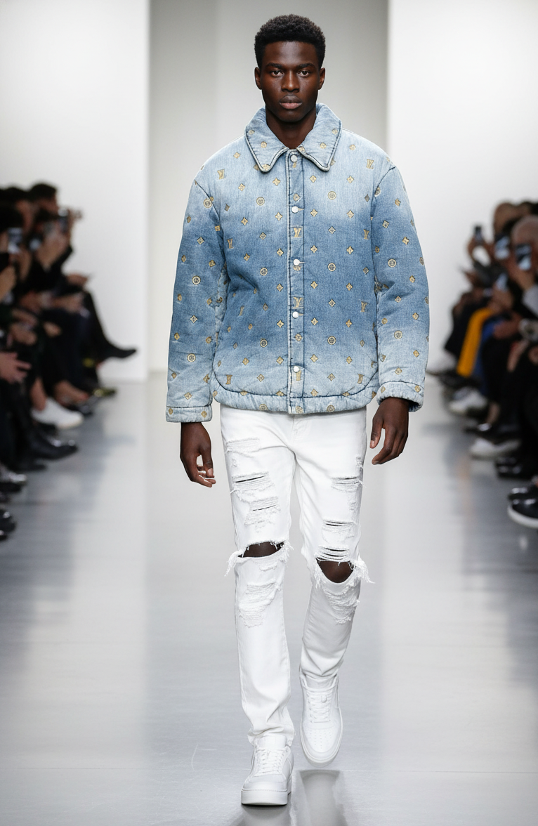 LU Jacket Quilted  Man Denim IOFF
