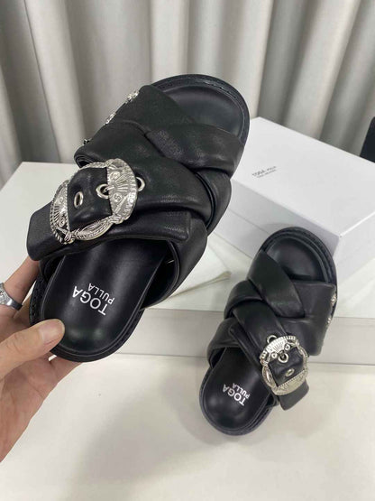 TOGA stud-embellished leather  Slippers  Woman