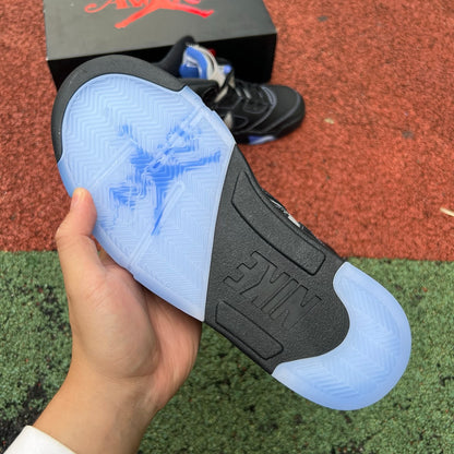N*KE Air Jorda 5 AJ5 Retro Awake NY Black Racer Blue Sneakers 46