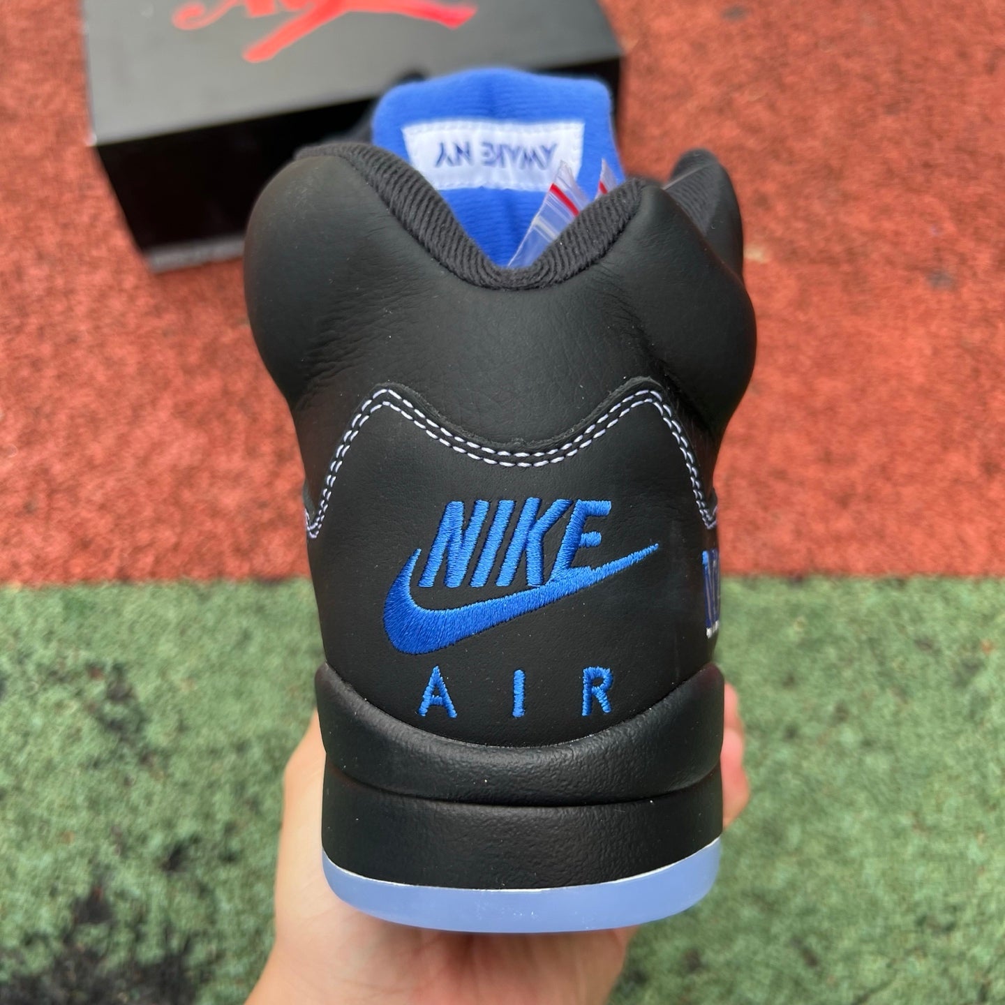N*KE Air Jorda 5 AJ5 Retro Awake NY Black Racer Blue Sneakers 46