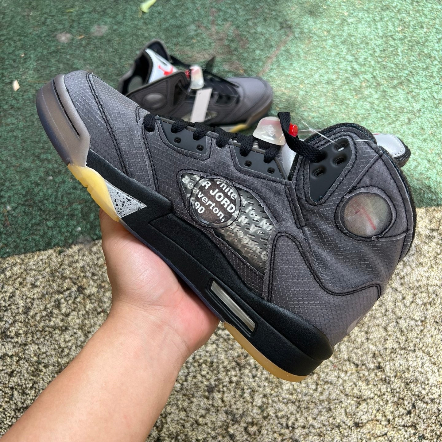 N*KE  Air Jorda 5  AJ5 Retro Off Wite Black Sneakers  46