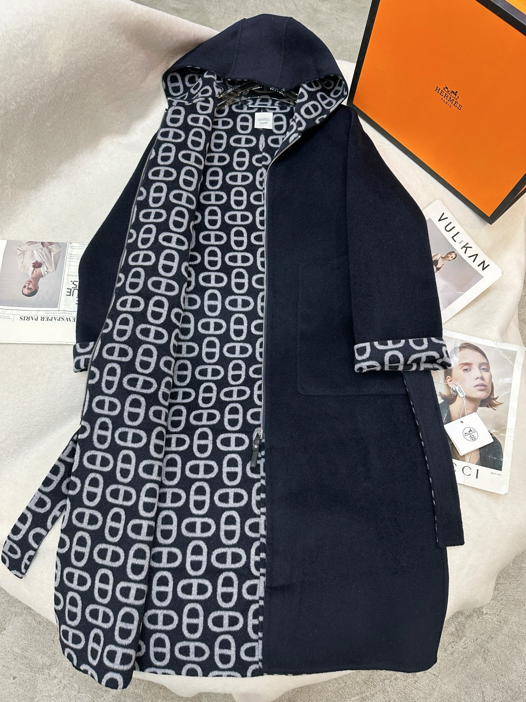 HRM Hooded Woman Wool Jacket Coat 3 Color's Limited