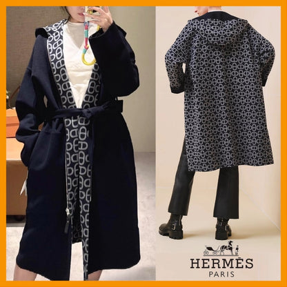 HRM Hooded Woman Wool Jacket Coat 3 Color's Limited
