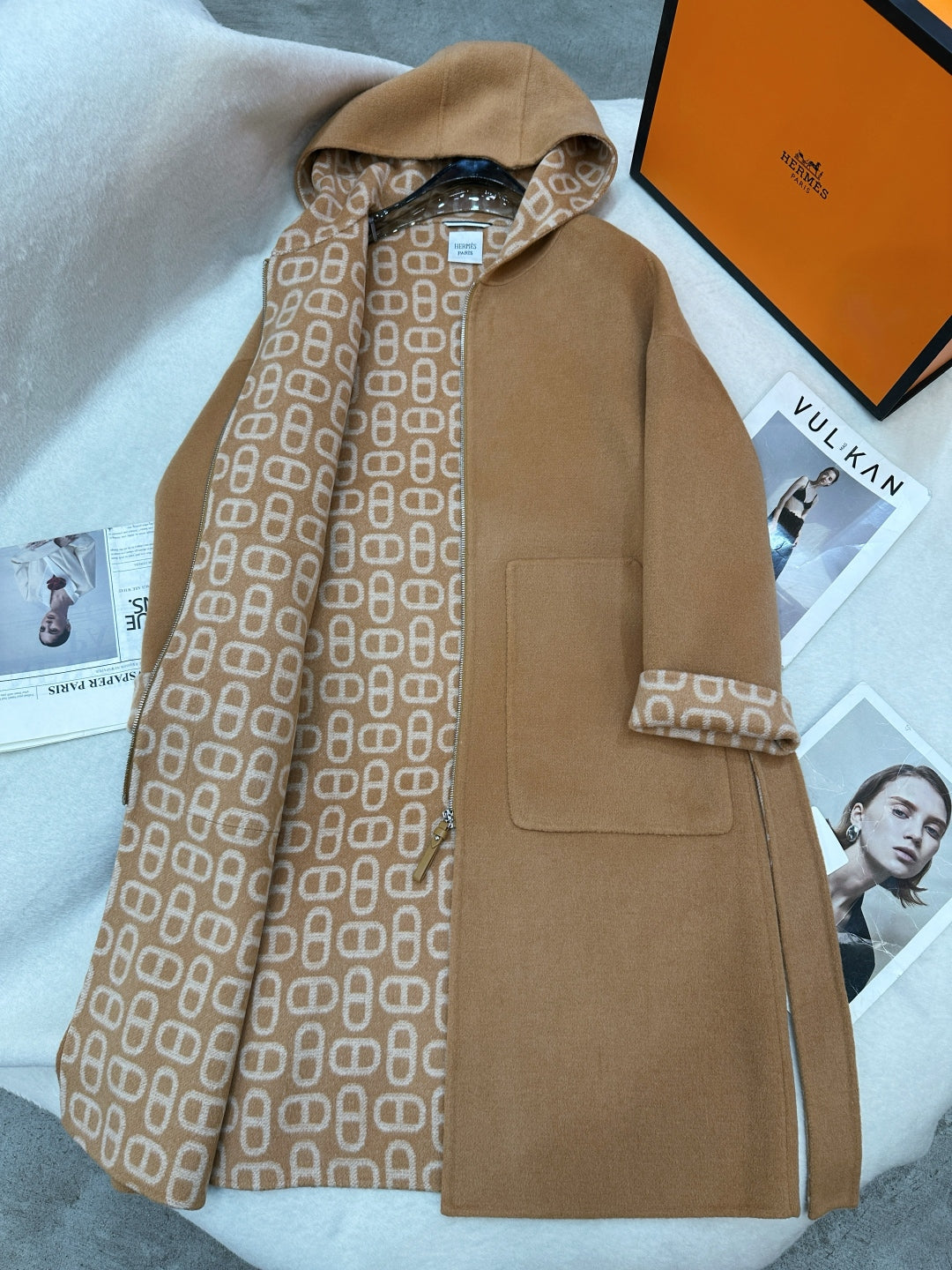 HRM Hooded Woman Wool Jacket Coat 3 Color's Limited
