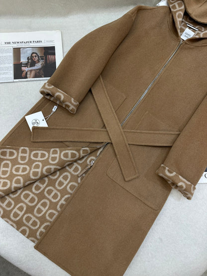 HRM Hooded Woman Wool Jacket Coat 3 Color's Limited