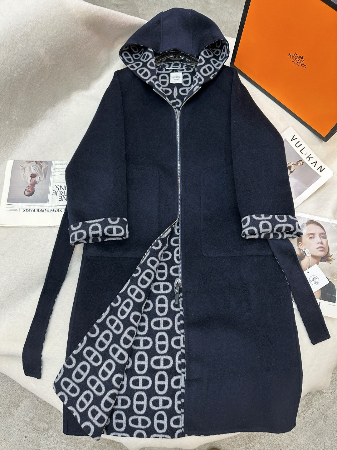 HRM Hooded Woman Wool Jacket Coat 3 Color's Limited